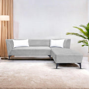 Casaliving Cassidy LHS 6 Seater L Shape Sofa Set for Living Room (Black Colour) Premium Fabric Sofa