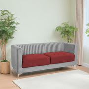 Ember 3 Seater Sofa Set for Living Room (Maroon Grey Colour) Premium Fabric Sofa