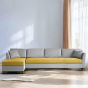 Casaliving Marvin LHS 4 Seater L Shape Sofa Set for Living Room (Black Fabric) Premium Fabric Sofa