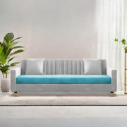 Garcia 3 Seater Sofa Set for Living Room (Blue Black Colour) Premium Fabric Sofa