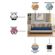 Lifestyle 3 Seater Sofa for Living Room (Black Colour Fabric)