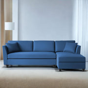 Casaliving Marvin LHS 4 Seater L Shape Sofa Set for Living Room (Black Fabric) Premium Fabric Sofa