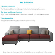 Orion LHS 6 Seater L Shape Sofa Set for Living Room (Maroon Grey Colour) Premium Fabric Sofa