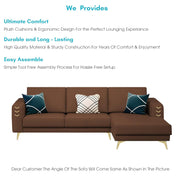 Falco RHS 4 Seater L Shape Sofa Set for Living Room (Brown Fabric) Premium Fabric Sofa