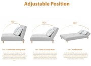 Drantly 3 Seater Sofa Cum Bed for Living Room (Grey Fabric Color) Premium Suede Velvet Fabric Sofa Cum Bed for Living Room