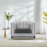 Sinclair 1 Seater Sofa Set for Living Room (Black Grey Colour) Premium Fabric Sofa