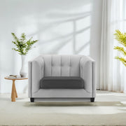 Sinclair 1 Seater Sofa Set for Living Room (Blue Colour) Premium Fabric Sofa