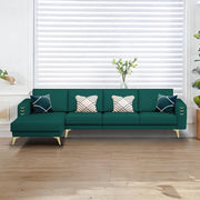 Falco LHS 6 Seater L Shape Sofa Set for Living Room (Pine Fabric) Premium Fabric Sofa