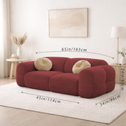 Vetras Modern Velvet Bubble Cloud Sofa, Tufted Design Upholstered 2 Seater Sofa Set for Living Room, (Black Colour) Premium Velvet Fabric Sofa