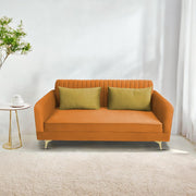 Deren 3 Seater Sofa Set for Living Room (Orange Colour) Premium Fabric Sofa