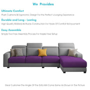 Orion RHS 6 Seater L Shape Sofa Set for Living Room (Purple Grey Colour) Premium Fabric Sofa