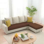 Jester 4 Seater Sofa Set with Center Table for Living Room (Cream Brown Colour) Premium Fabric Sofa