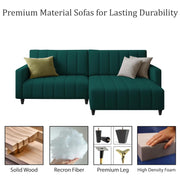 Netlie 4 Seater RHS L Shape Sofa Set for Living Room (Pine Fabric) Premium Fabric Sofa Set for Living Room