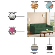 Mobius 3 Seater Sofa Set for Living Room (Green Colour Sofa) Premium Fabric Sofa for Living Room
