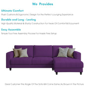 Oslo 4 Seater RHS L Shape Sofa Set for Living Room (Purple Fabric) Premium Fabric Sofa Set for Living Room