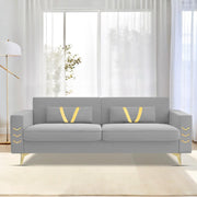 Ivary 3 Seater Sofa Set for Living Room (Black Colour) Premium Fabric Sofa