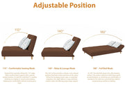 Drantly 3 Seater Sofa Cum Bed for Living Room (Brown Fabric Color) Premium Suede Velvet Fabric Sofa Cum Bed for Living Room