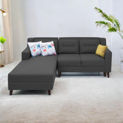 Lifestyle 4 Seater LHS L Shape Sofa Set for Living Room - (Black Fabric) Premium Fabric Sofa Set