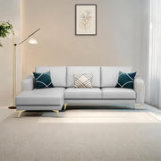 Falco LHS 4 Seater L Shape Sofa Set for Living Room (Grey Fabric) Premium Fabric Sofa
