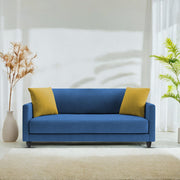 Casaliving Dominic 2 Seater Sofa Set for Living Room (Blue Fabric) Premium Fabric Sofa