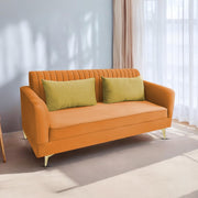 Deren 3 Seater Sofa Set for Living Room (Orange Colour) Premium Fabric Sofa