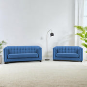 Casaliving Sinclair 3+1+1 Seater Sofa Set for Living Room (Blue Black Colour) Premium Fabric Sofa