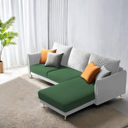 Casaliving Stanly LHS 4 Seater L Shape Sofa Set for Living Room (Blue Fabric) Premium Fabric Sofa