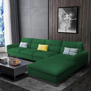 Francis 6 Seater Sofa Set for Living Room (Green Fabric) Right Side Sofa