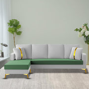 Casaliving Mandis LHS 4 Seater L Shape Sofa Set for Living Room (Black Fabric) Premium Fabric Sofa