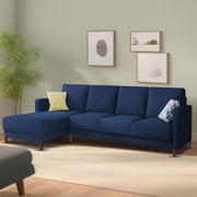 Swaloni LHS 6 Seater L Shape Sofa Set for Living Room (Blue) Premium Fabric Sofa