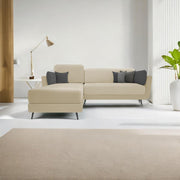 Arlond LHS 4 Seater L Shape Sofa Set for Living Room (Cream Fabric) Premium Fabric Sofa