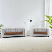 Casaliving Sinclair 3+1+1 Seater Sofa Set for Living Room (Blue Black Colour) Premium Fabric Sofa