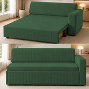 Casaliving Rion 6 Seater L Shape Corner Sofa Cum Bed for Living Room (Black Fabric) Premium Fabric Sofa Cum Bed