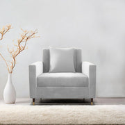 Garcia 1 Seater Sofa Set for Living Room (Black Colour) Premium Fabric Sofa