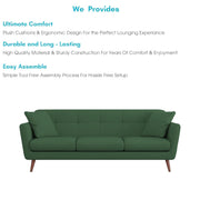 Letty 3 Seater Sofa Set for Living Room (Green Colour) Premium Fabric Sofa