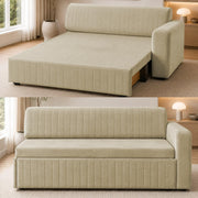 Casaliving Rion 6 Seater L Shape Corner Sofa Cum Bed for Living Room (Black Fabric) Premium Fabric Sofa Cum Bed