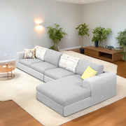 Badger LHS 6 Seater L Shape Sofa Set for Living Room (Black Fabric) Premium Fabric Sofa