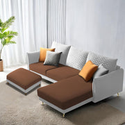 Casaliving Stanly LHS 4 Seater L Shape Sofa with Center Table for Living Room (Blue Fabric)