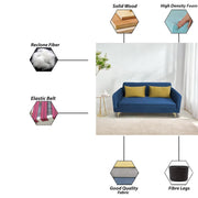 Deren 3 Seater Sofa Set for Living Room (Blue Colour) Premium Fabric Sofa
