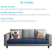 Mikasa 3 Seater Sofa Set for Living Room (Blue Grey Colour Fabric) Premium Fabric Sofa