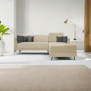 Arlond RHS 4 Seater L Shape Sofa Set for Living Room (Cream Fabric) Premium Fabric Sofa