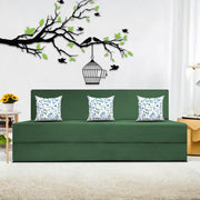 Mapron 1 Seater Sofa Cum Bed with 1 Cushions for Living Room (Black Fabric) Premium Fabric Sofa 2.5x6 Feet