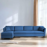 Casaliving Marvin LHS 4 Seater L Shape Sofa Set for Living Room (Black Fabric) Premium Fabric Sofa