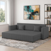 Cameron 3 Seater Sofa Cum Bed for Living Room (Dark Grey Fabric) Premium Fabric Sofa
