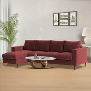 Charmi LHS 6 Seater L Shape Sofa Set for Living Room (Maroon Fabric) Premium Fabric Sofa