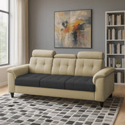 Casaliving Amara 3 Seater Sofa Set for Living Room (Black Purple Colour Fabric) Premium Fabric Sofa
