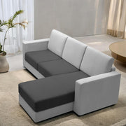 Casaliving Stoiny LHS 4 Seater L Shape Sofa Set for Living Room (Black Fabric) Premium Fabric Sofa