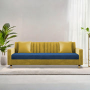 Garcia 3 Seater Sofa Set for Living Room (Blue Black Colour) Premium Fabric Sofa