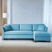 Casaliving Marvin LHS 4 Seater L Shape Sofa Set for Living Room (Black Fabric) Premium Fabric Sofa