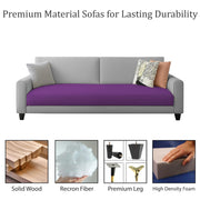 Casaliving Amara 3 Seater Sofa Set for Living Room (Black Pine Colour Fabric) Premium Fabric Sofa